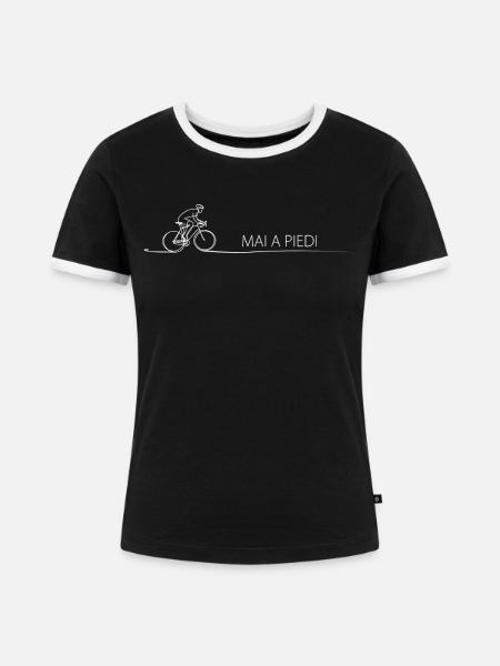 Radfahrer Spruch Geschenkidee Fahrrad - Frauen Kontrast-T-Shirt - Schwarz/Weiß