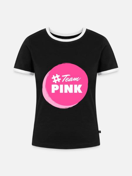 # Team PINK - Frauen Kontrast-T-Shirt - Schwarz/Weiß