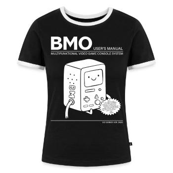 Adventure Time Mit Finn Und Jake BMO Beemo - Frauen Kontrast-T-Shirt - Schwarz/Weiß - Vorne - Selfina (174cm)