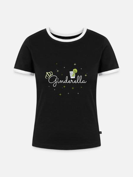 Ginderella - Frauen Kontrast-T-Shirt - Schwarz/Weiß