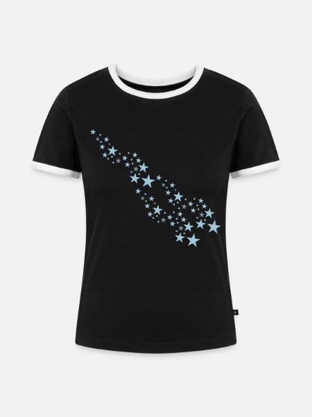 sterne - Frauen Kontrast-T-Shirt - Schwarz/Weiß