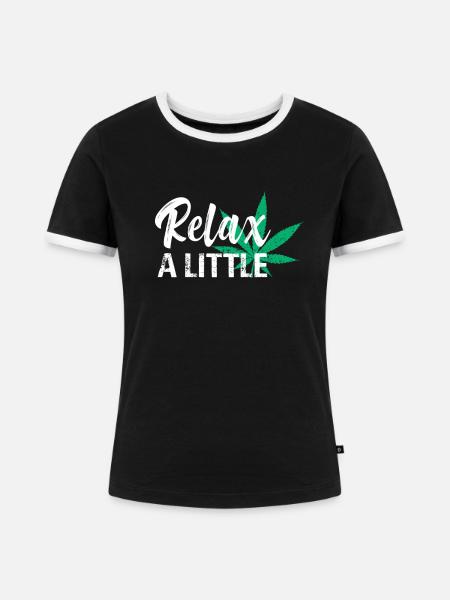 Gras Rauchen Relax - Frauen Kontrast-T-Shirt - Schwarz/Weiß