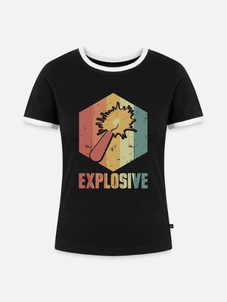 Dynamit Explosion Retro Cooles Geschenk - Frauen Kontrast-T-Shirt - Schwarz/Weiß