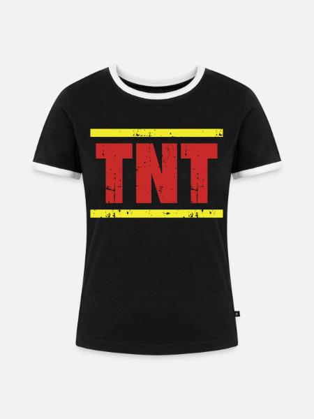 TNT - Frauen Kontrast-T-Shirt - Schwarz/Weiß