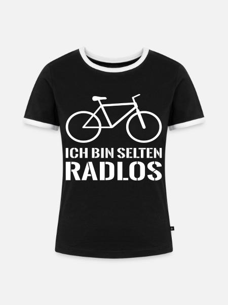 Fahrrad Spruch Rad - Frauen Kontrast-T-Shirt - Schwarz/Weiß