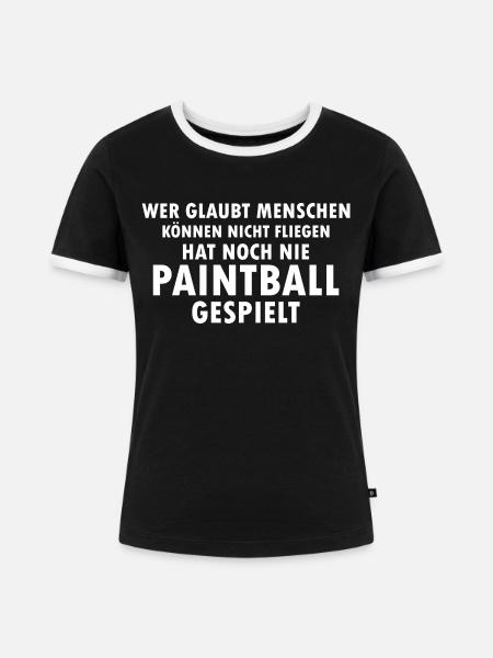 Paintball Airsoft - Frauen Kontrast-T-Shirt - Schwarz/Weiß