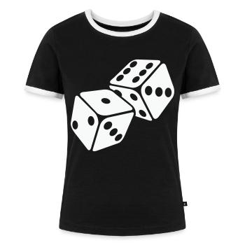 würfel - Frauen Kontrast-T-Shirt - Schwarz/Weiß - Vorne - Selfina (174cm)