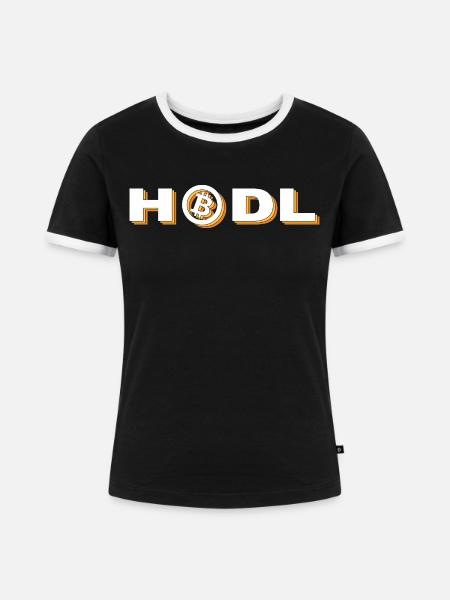 Bitcoin - Hodl - Frauen Kontrast-T-Shirt - Schwarz/Weiß