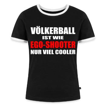 Völkerball - Frauen Kontrast-T-Shirt - Schwarz/Weiß - Vorne - Selfina (174cm)
