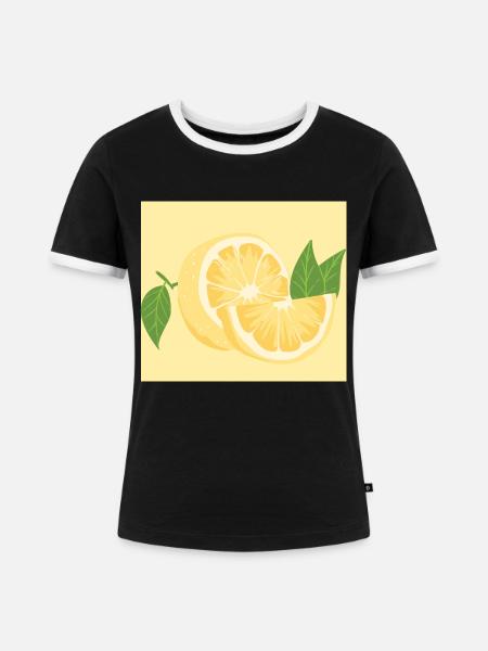 Zitrone Zitrone - Frauen Kontrast-T-Shirt - Schwarz/Weiß