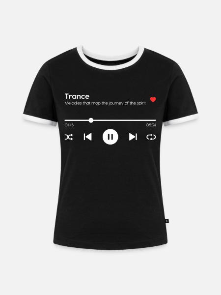 Trance - Frauen Kontrast-T-Shirt - Schwarz/Weiß