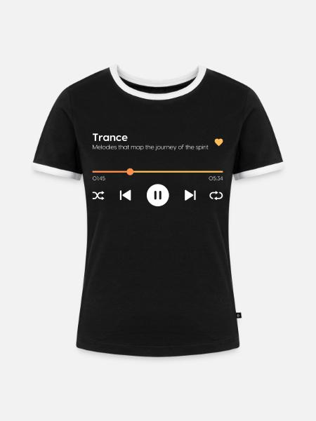 Trance - Frauen Kontrast-T-Shirt - Schwarz/Weiß