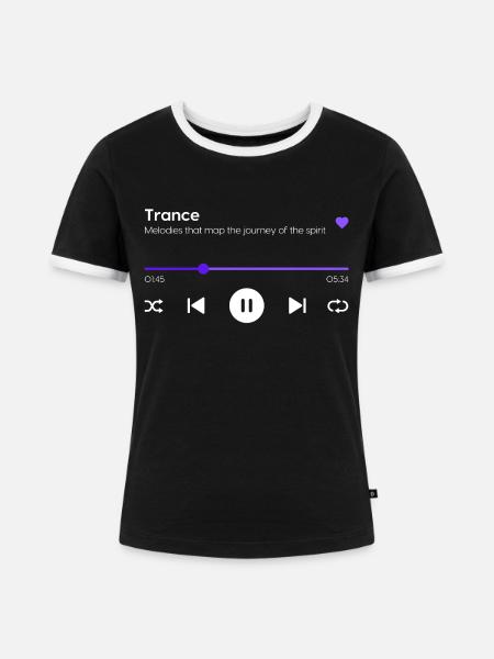 Trance - Frauen Kontrast-T-Shirt - Schwarz/Weiß