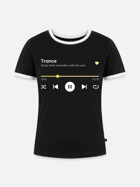 Trance - Frauen Kontrast-T-Shirt - Schwarz/Weiß