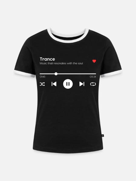 Trance - Frauen Kontrast-T-Shirt - Schwarz/Weiß
