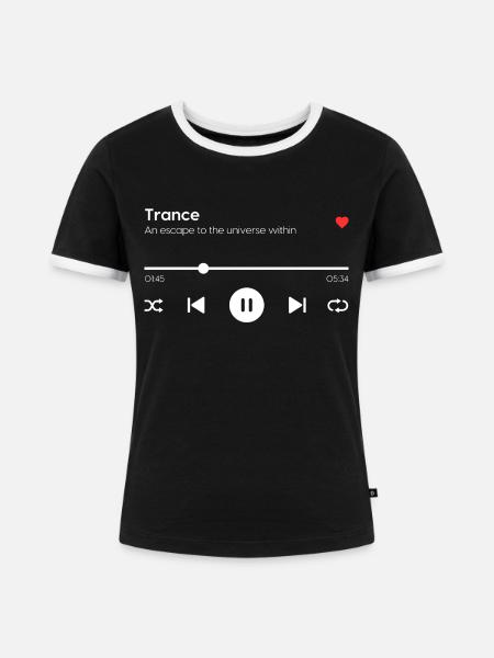 Trance - Frauen Kontrast-T-Shirt - Schwarz/Weiß