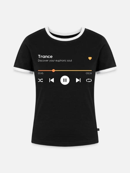 Trance - Frauen Kontrast-T-Shirt - Schwarz/Weiß