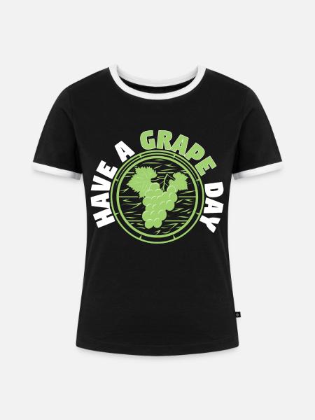 Have A Grape Day - Frauen Kontrast-T-Shirt - Schwarz/Weiß