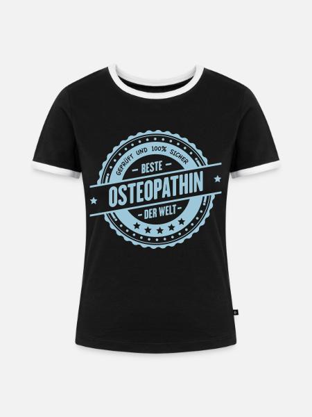 Beste Osteopathin - Frauen Kontrast-T-Shirt - Schwarz/Weiß