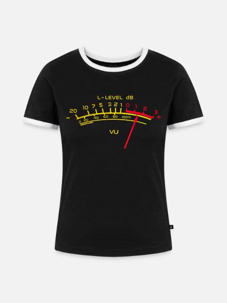 Pegel dB - Frauen Kontrast-T-Shirt - Schwarz/Weiß