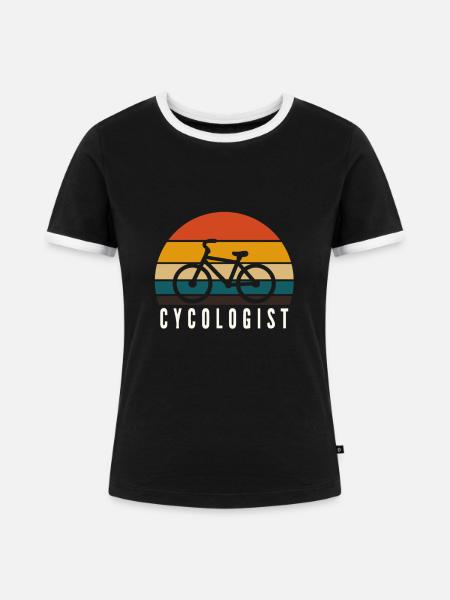 CYCOLOGIST - Frauen Kontrast-T-Shirt - Schwarz/Weiß