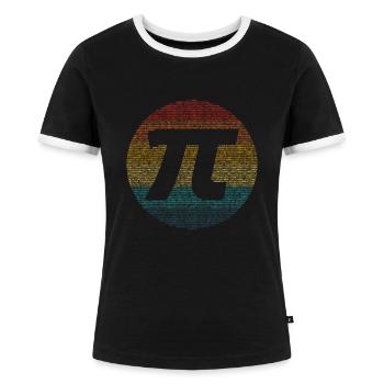 Pi Tag, weil wir pi lieben - Frauen Kontrast-T-Shirt - Schwarz/Weiß - Vorne - Selfina (174cm)