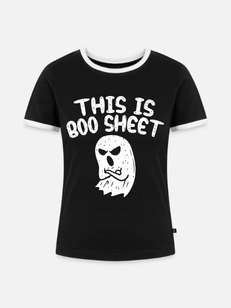 Das Ist Boo Sheet - Frauen Kontrast-T-Shirt - Schwarz/Weiß