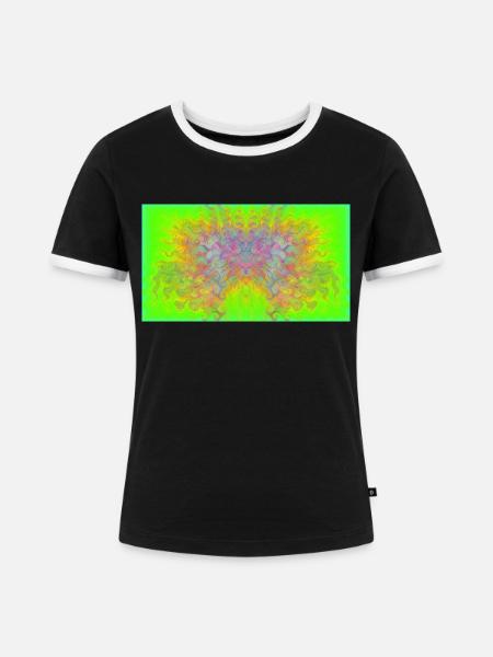 Mandelbrot-Adler - Frauen Kontrast-T-Shirt - Schwarz/Weiß