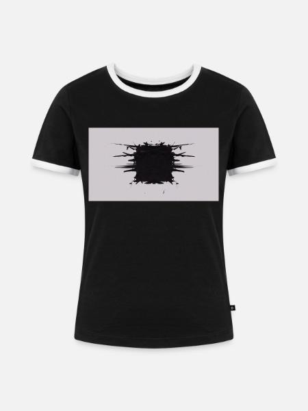 Splitter-Würfel - Frauen Kontrast-T-Shirt - Schwarz/Weiß