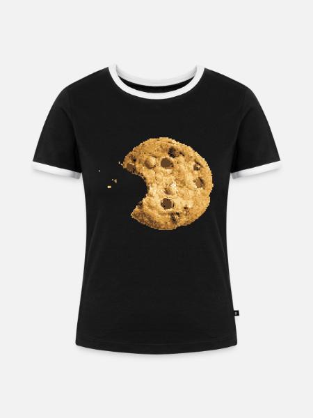 8Bit Cookie - Frauen Kontrast-T-Shirt - Schwarz/Weiß