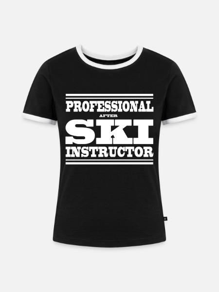 SCHILEHRER - Frauen Kontrast-T-Shirt - Schwarz/Weiß