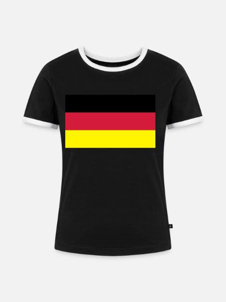 deutschlandflagge - Frauen Kontrast-T-Shirt - Schwarz/Weiß