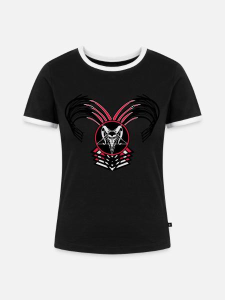 Gothic Girl - Frauen Kontrast-T-Shirt - Schwarz/Weiß