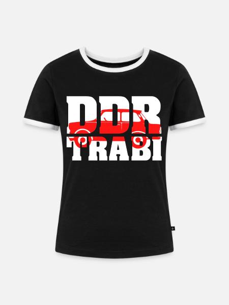 Trabi DDR - Frauen Kontrast-T-Shirt - Schwarz/Weiß