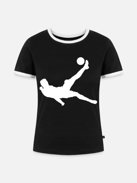 Fallrückzieher - Frauen Kontrast-T-Shirt - Schwarz/Weiß