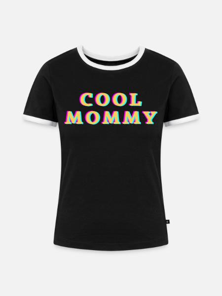 Cool Mommy - Frauen Kontrast-T-Shirt - Schwarz/Weiß