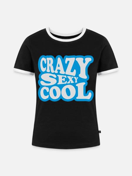 crazy sexy cool Design - Frauen Kontrast-T-Shirt - Schwarz/Weiß