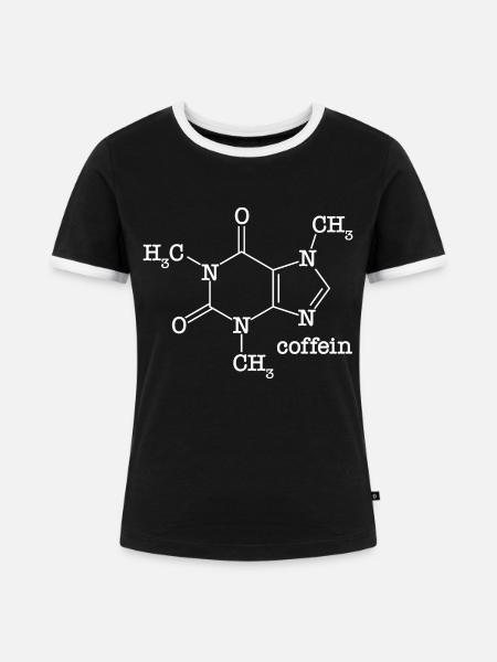 coffein - Frauen Kontrast-T-Shirt - Schwarz/Weiß