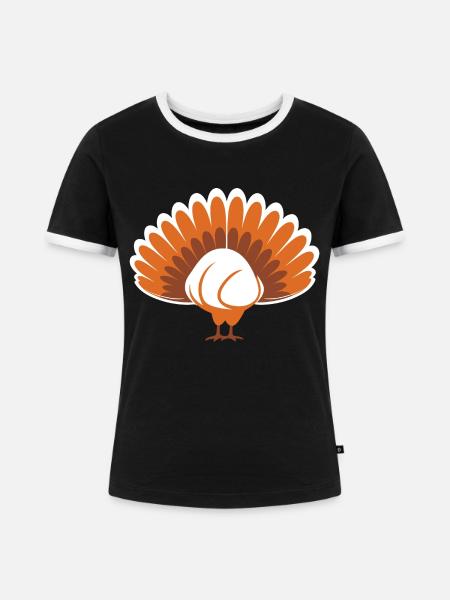 Truthühner - Frauen Kontrast-T-Shirt - Schwarz/Weiß