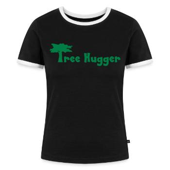 garten - Frauen Kontrast-T-Shirt - Schwarz/Weiß - Vorne - Selfina (174cm)