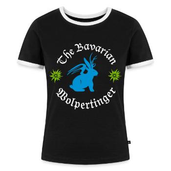 Wolpertinger V2 - Frauen Kontrast-T-Shirt - Schwarz/Weiß - Vorne - Selfina (174cm)