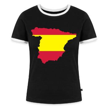 spanien - Frauen Kontrast-T-Shirt - Schwarz/Weiß - Vorne - Selfina (174cm)
