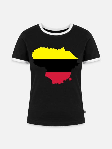 Litauen - Frauen Kontrast-T-Shirt - Schwarz/Weiß