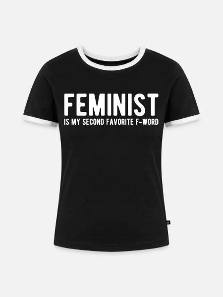 Feminist F-Word - Frauen Kontrast-T-Shirt - Schwarz/Weiß