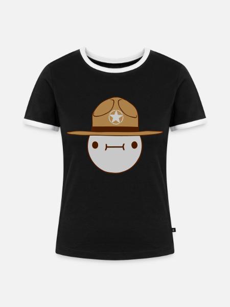 Design Sheriff Hut - Frauen Kontrast-T-Shirt - Schwarz/Weiß