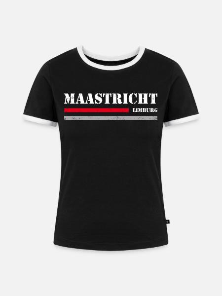 Maastricht - Frauen Kontrast-T-Shirt - Schwarz/Weiß