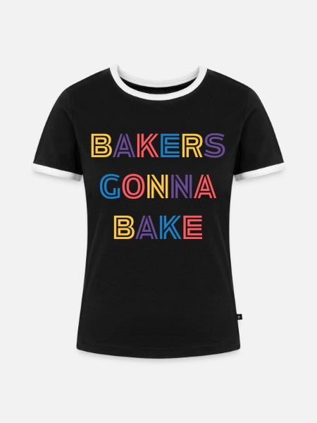 Bäcker werden backen - Frauen Kontrast-T-Shirt - Schwarz/Weiß