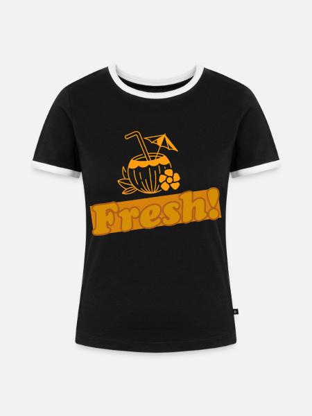 Fresh! 5.0 - Frauen Kontrast-T-Shirt - Schwarz/Weiß