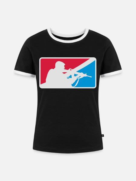soldier | eSports - Frauen Kontrast-T-Shirt - Schwarz/Weiß