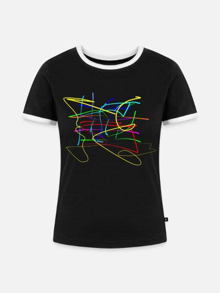 Buntes zum Quadrat - Frauen Kontrast-T-Shirt - Schwarz/Weiß
